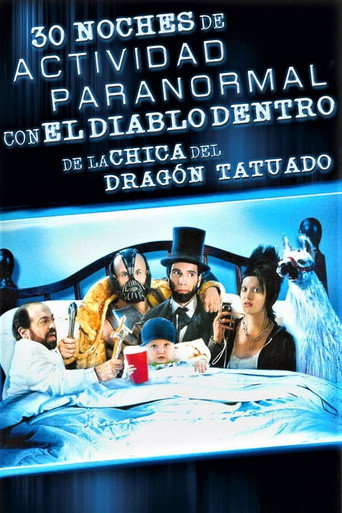 Póster de 30 noches de actividad paranormal con el diablo dentro de la chica del dragon tatuado