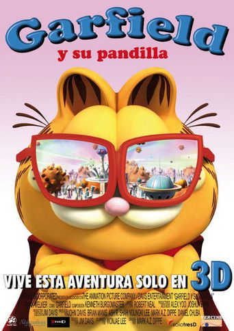 Póster de Garfield 3D y la fuerza de las mascotas