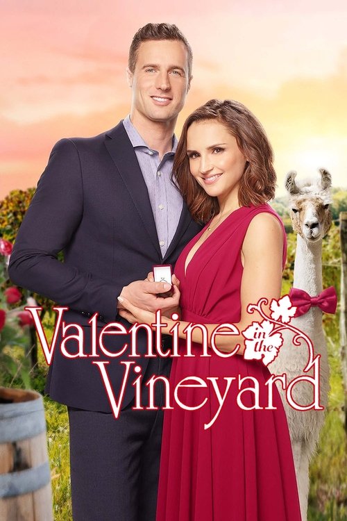 Póster de San Valentín en los viñedos