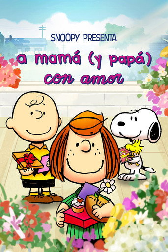 Póster de Snoopy presenta: A mamá (y papá) con amor