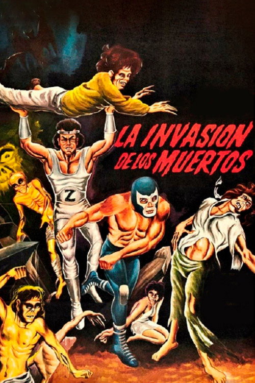 Póster de Blue Demon y Zovek en La invasión de los Muertos