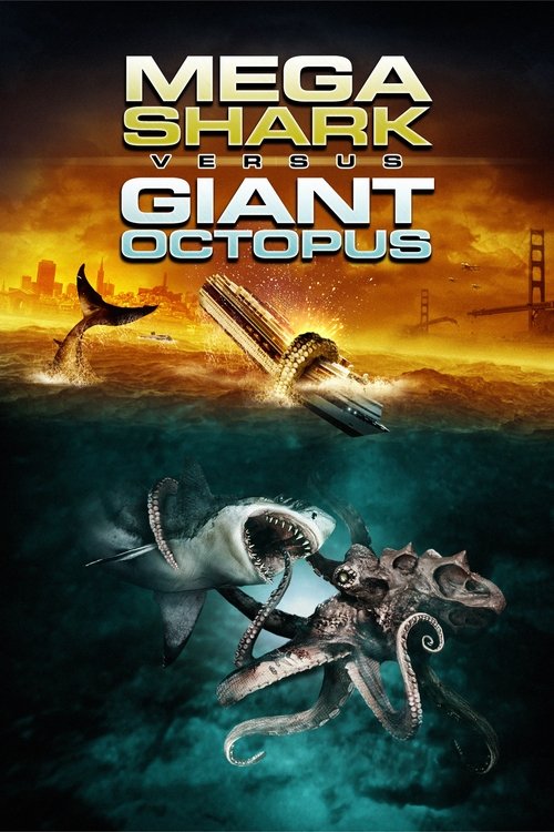 Póster de Megatiburón contra pulpo gigante