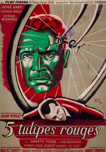 Póster de 5 tulipes rouges