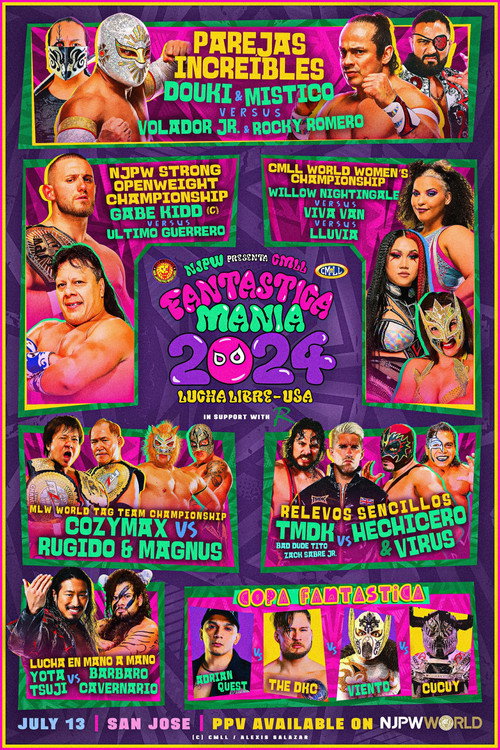 Póster de NJPW Presents CMLL Fantastica Mania 2024 - Lucha Libre USA