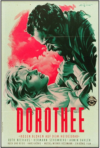 Póster de Rosen blühen auf dem Heidegrab