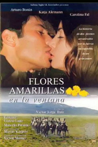 Póster de Flores amarillas en la ventana