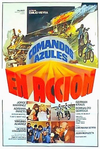 Póster de Comandos azules en acción