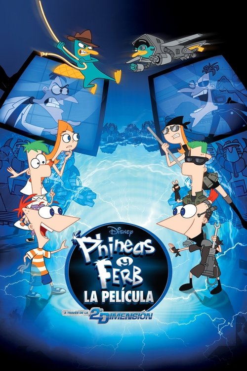 Póster de Phineas y Ferb, la película: A través de la 2da dimensión