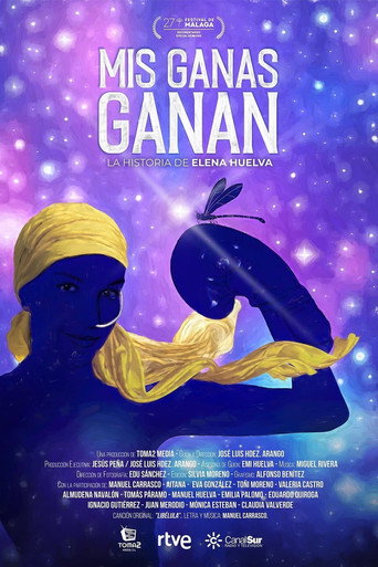 Póster de Mis ganas ganan, la historia de Elena Huelva