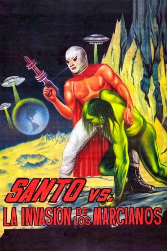 Póster de Santo el enmascarado de plata vs. la invasión de los marcianos