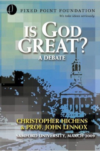 Póster de Christopher Hitchens vs John Lennox - Is God Great? Debate