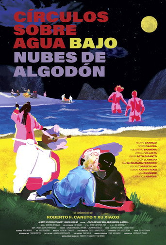 Póster de Círculos sobre agua, bajo nubes de algodón