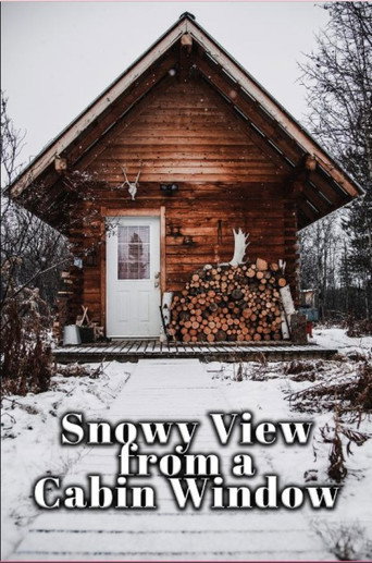 Póster de Snowy View from a Cabin Window