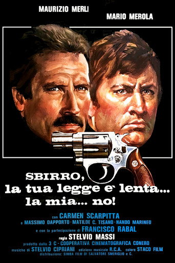 Póster de Sbirro, la tua legge è lenta... la mia... no!