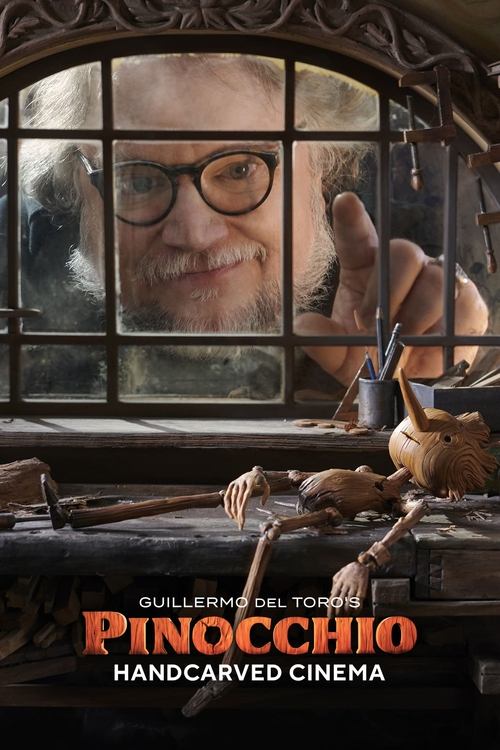 Póster de Pinocho de Guillermo del Toro: Cine tallado a mano